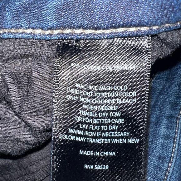 Kut from the Kloth Straight Leg Jeans Womens 12 Dark Wash Stretch Distressed - Picture 5 of 6